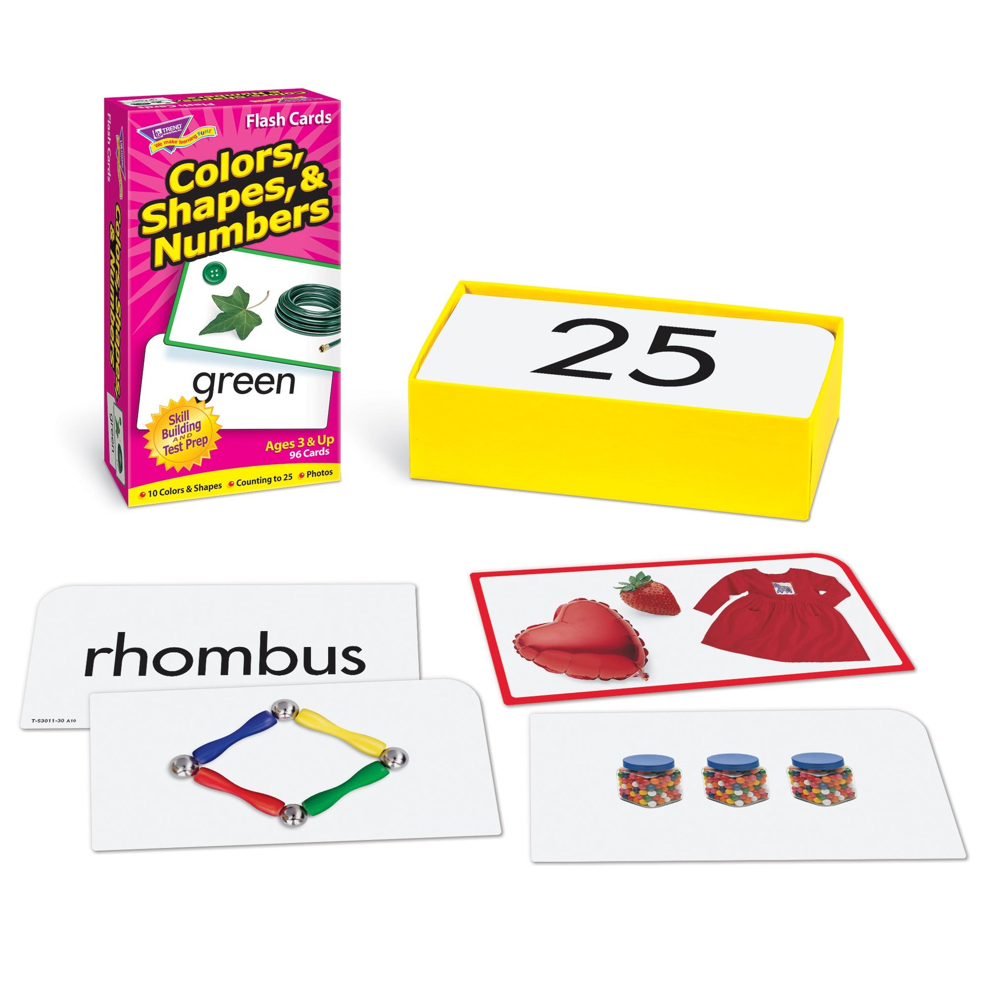 Trend Enterprises: Colors, Shapes & Numbers Skill Drill Flash Cards, Exciting Way for Everyone to Learn, Great for Skill Building and Test Prep, 96