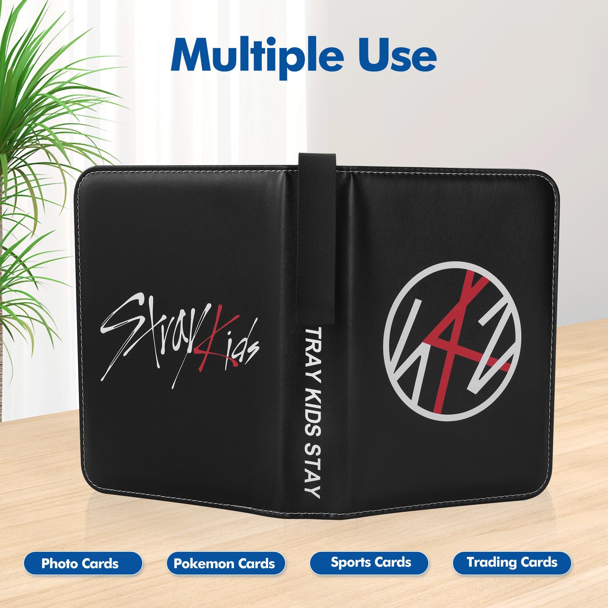 Stray Photocard Binder with 400 Pockets, Stray Merch Album, PhotoCard Holder for Stay Fans Gifts (Black)