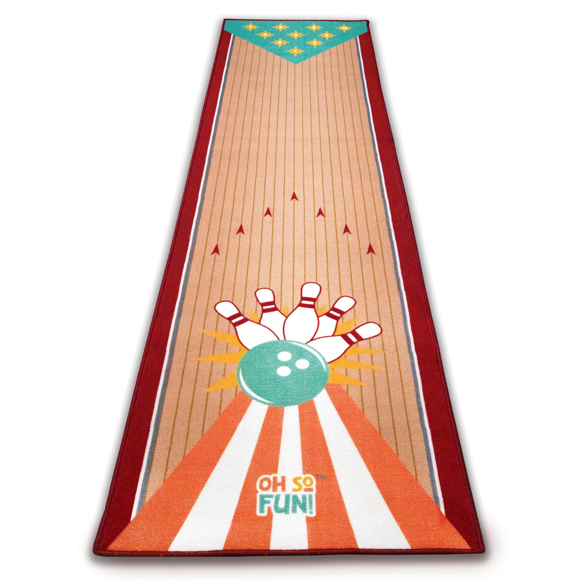 MindWare Oh So Fun! Bowling Rug for Kids Bowling Set - Ages 3 and Up