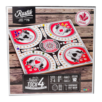 Rustik: 4-Player Tock Pachisi Game - 20" Board - Handmade Wooden Playing Board & Components, Classic Family Strategy Game, Ages 8+, 2-4 Players