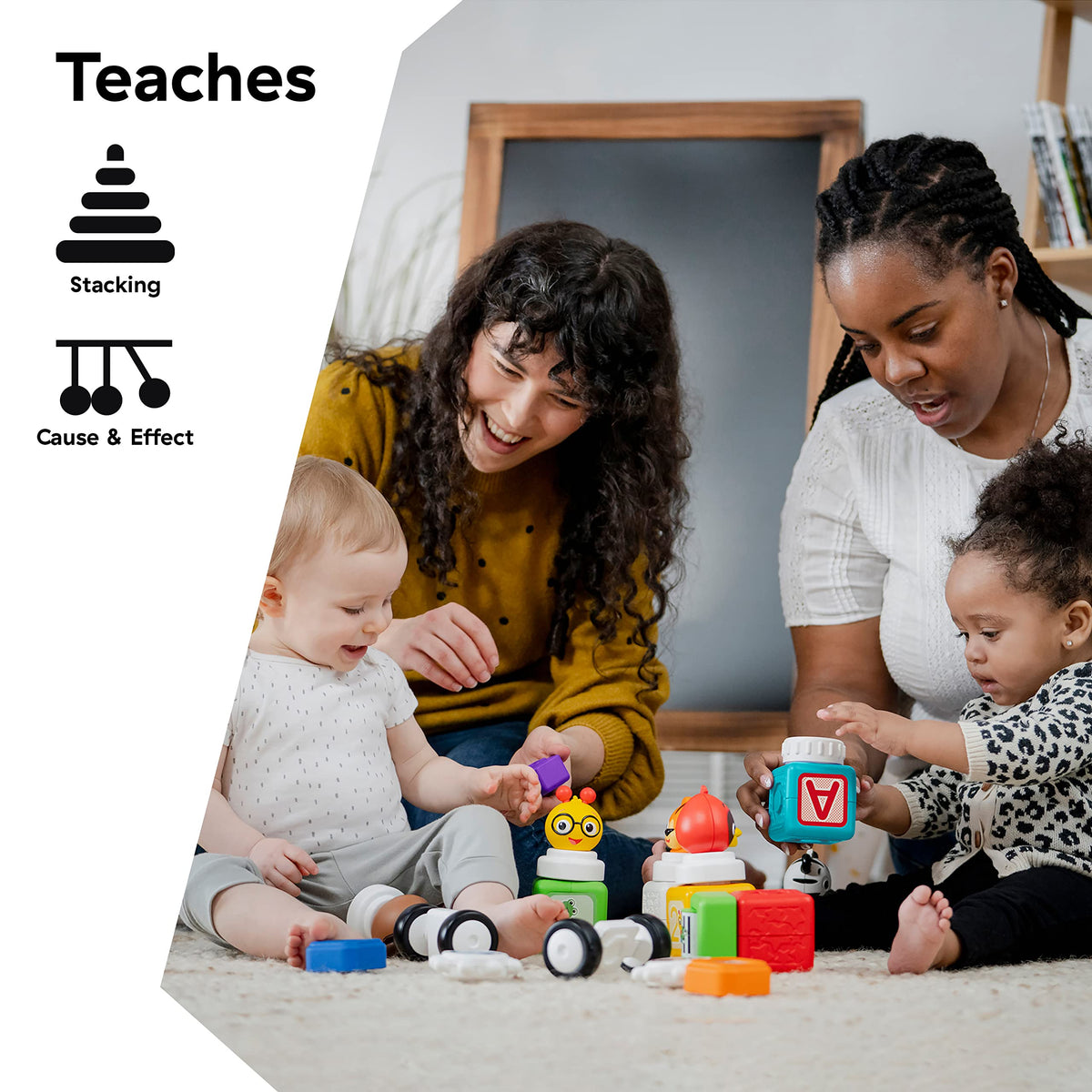 Baby Einstein Connectables 24 Piece STEAM Magnetic Blocks Learning Toys Letters Colors Animals for Baby 6 Months+ Toddler 1 2 3 4 5 Year Old
