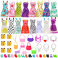 BARWA 53 pcs Doll Clothes and Accessories 10 pcs Party Dresses with 42 pcs Shoes, Crown, Necklace, Hangers, Bags, Accessories for 11.5 inch Doll