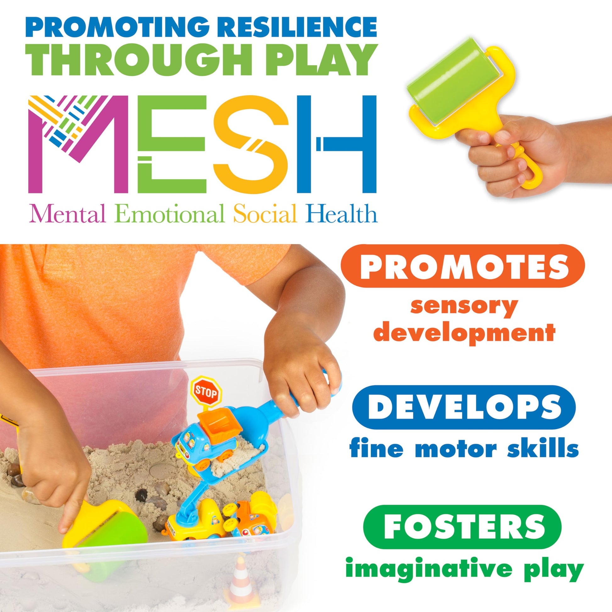 Creativity for Kids Sensory Bin: Construction Zone Playset - Preschool Learning Activities, Excavator Toys for Boys Ages 3-5+, Outdoor Toys and Gifts
