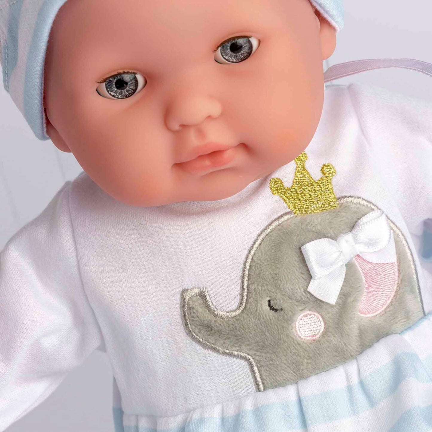 15" Realistic Soft Body Baby Doll with Open/Close Eyes | JC Toys - Berenguer Boutique | 10 Piece Gift Set with Bottle, Rattle, Pacifier & Accessories