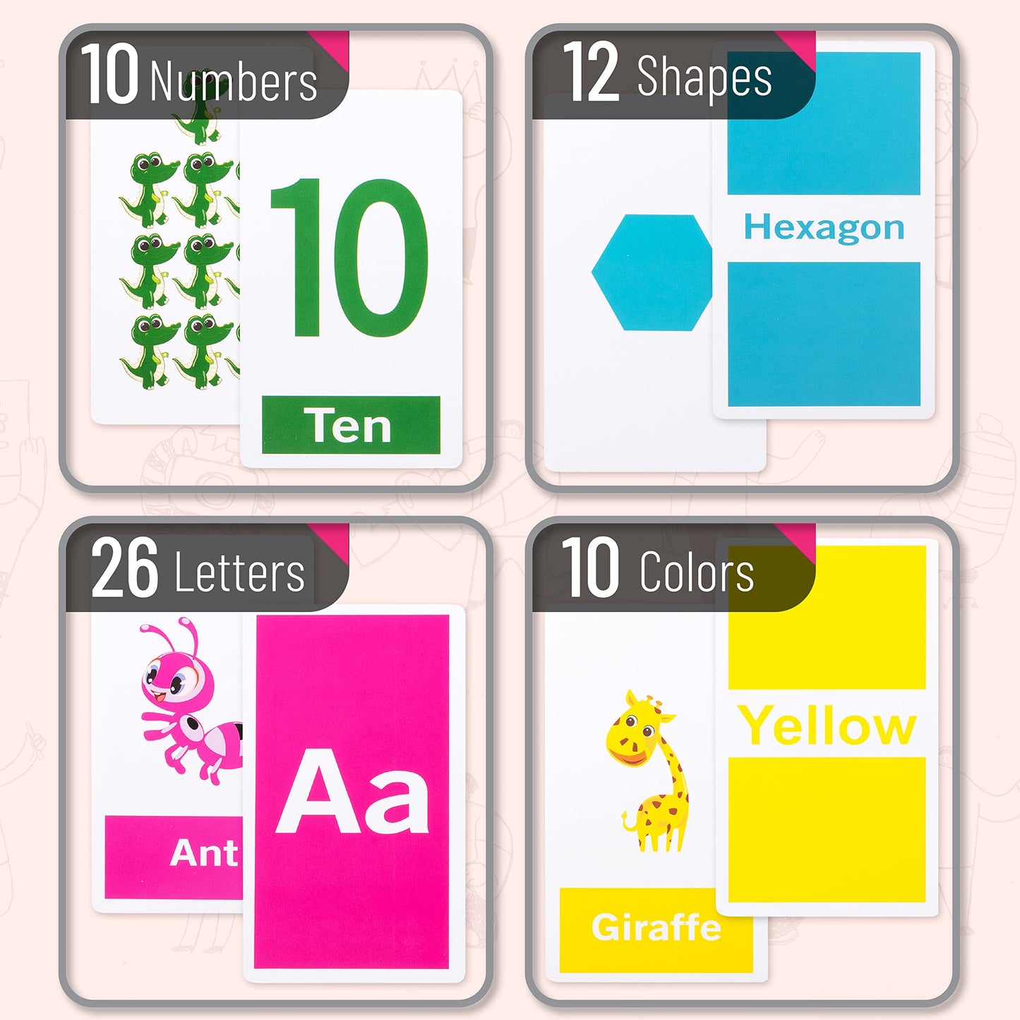 Mr. Pen- Alphabet Flash Cards for Toddlers, Double-Sided, 58 Picture Cards