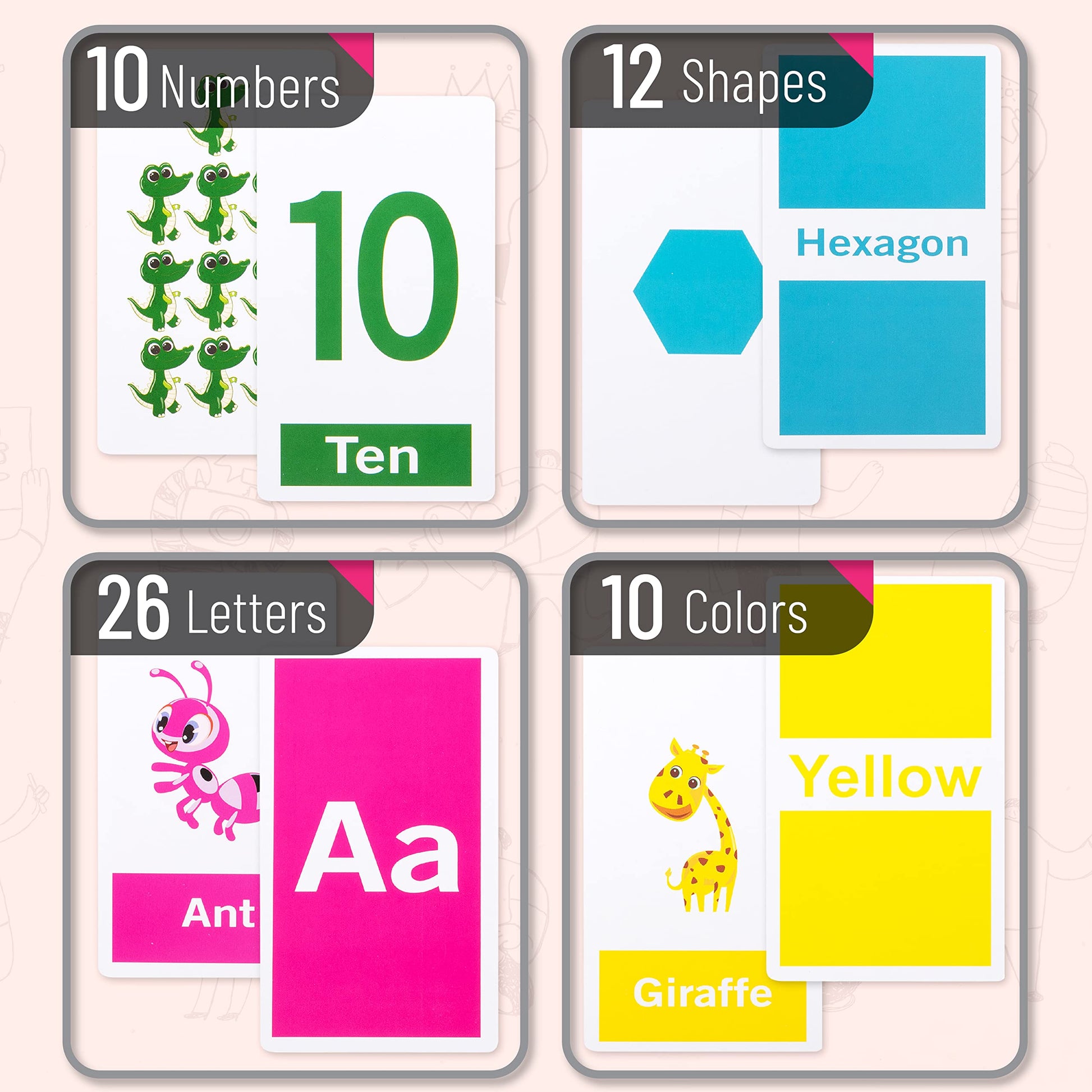 Mr. Pen- Alphabet Flash Cards for Toddlers, Double-Sided, 58 Picture Cards
