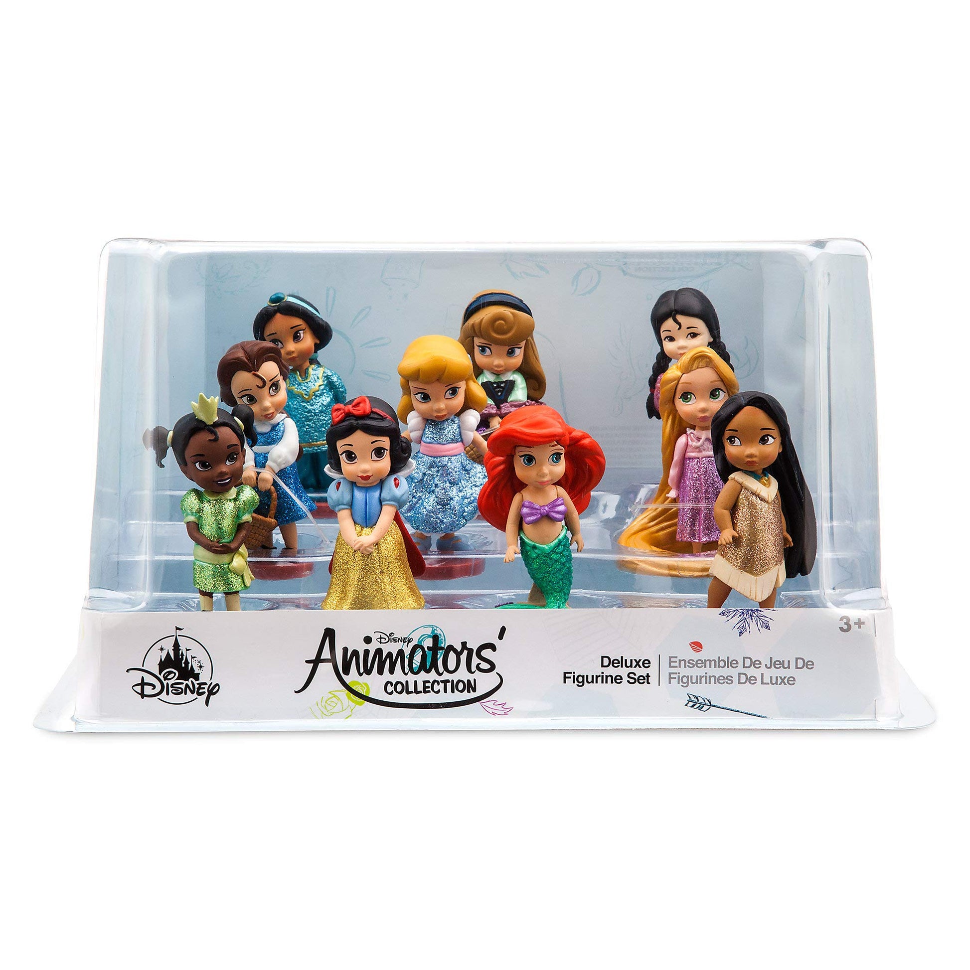 Disney Store Official Animators' Collection Deluxe Figurine Play Set - 10 Fully Sculpted Disney Figures with Attached Bases - Includes Snow White