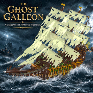 Mould King 13197 Pirate Ship Building Toy, MOC Flying Dutchman Model Ship Boat, Toy Building Sets for Adults, Halloween Decor Christmas Birthday Gifts