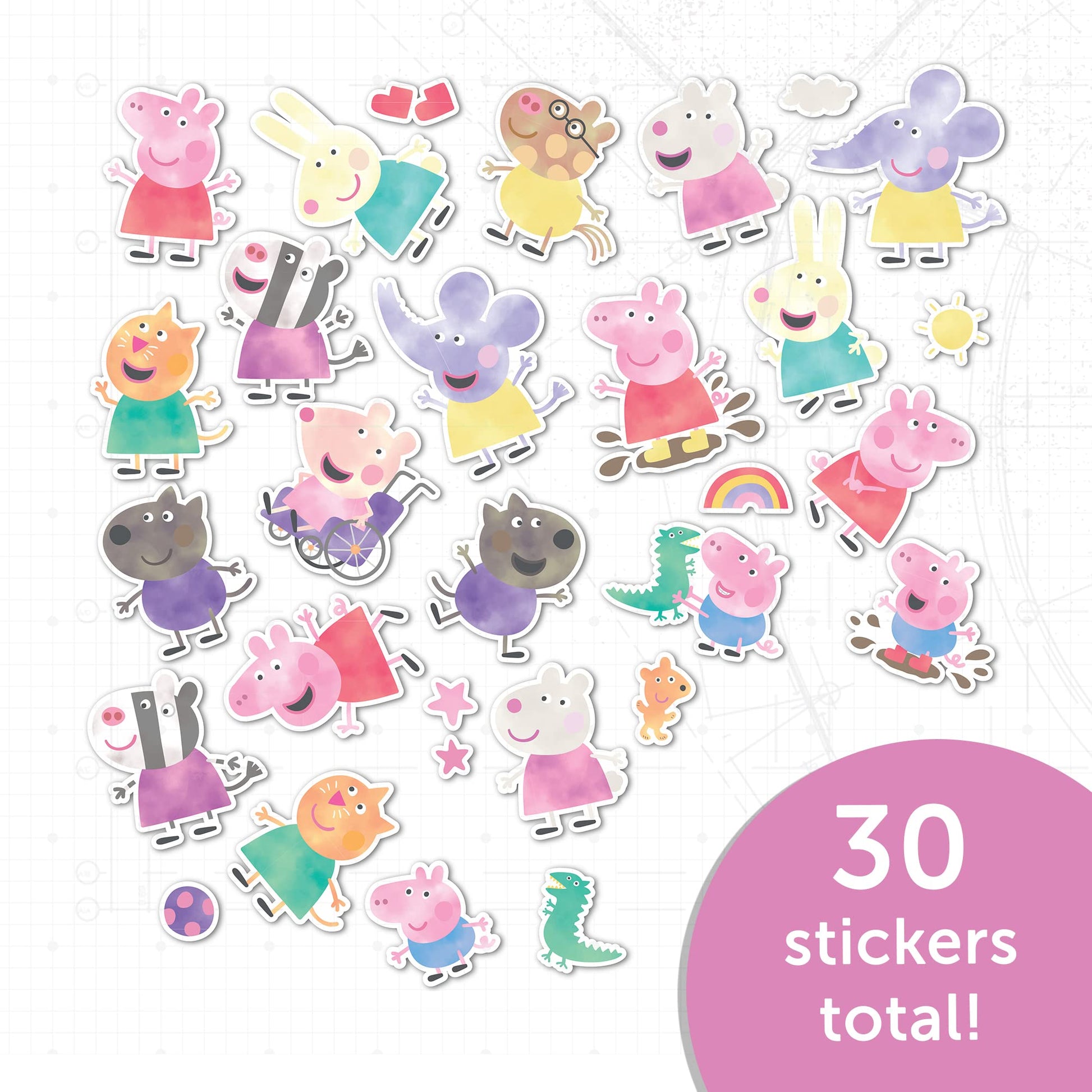 Desert Cactus Peppa Pig Sticker - 30 Peppa Stickers Premium Vinyl Decal Made in USA for Laptop Water Bottle Car Scrapbook Sheet Decorations Birthday
