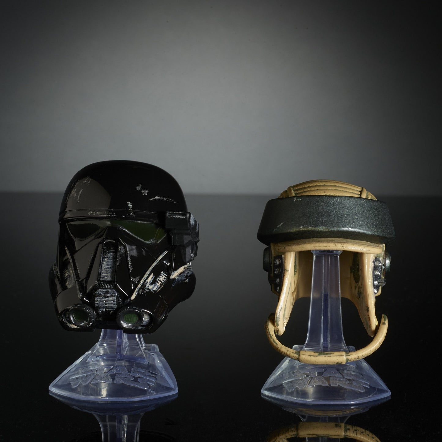 Star Wars Black Series Titanium Series Imperial Death Trooper and Rebel Commando Helmets