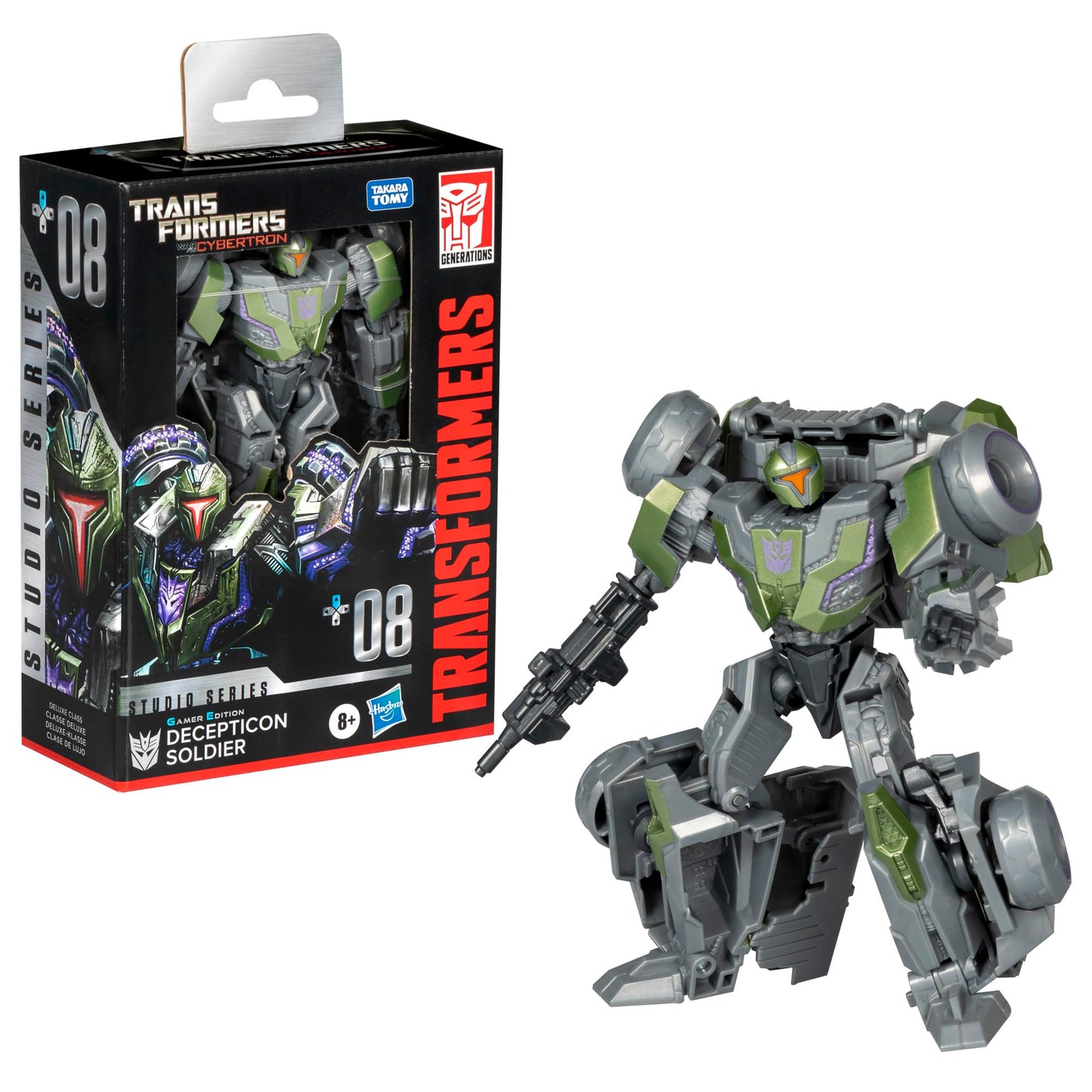Transformers Toys Studio Series Deluxe War for Cybertron 08 Gamer Edition Decepticon Soldier, 4.5-inch Converting Action Figure, 8+