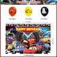 Cartoon Race Car Birthday Party Decoration,Lightning Party Photo Background 5 x 3 FT and 18 Pcs Balloon,Merch Party Backdrop Supplies