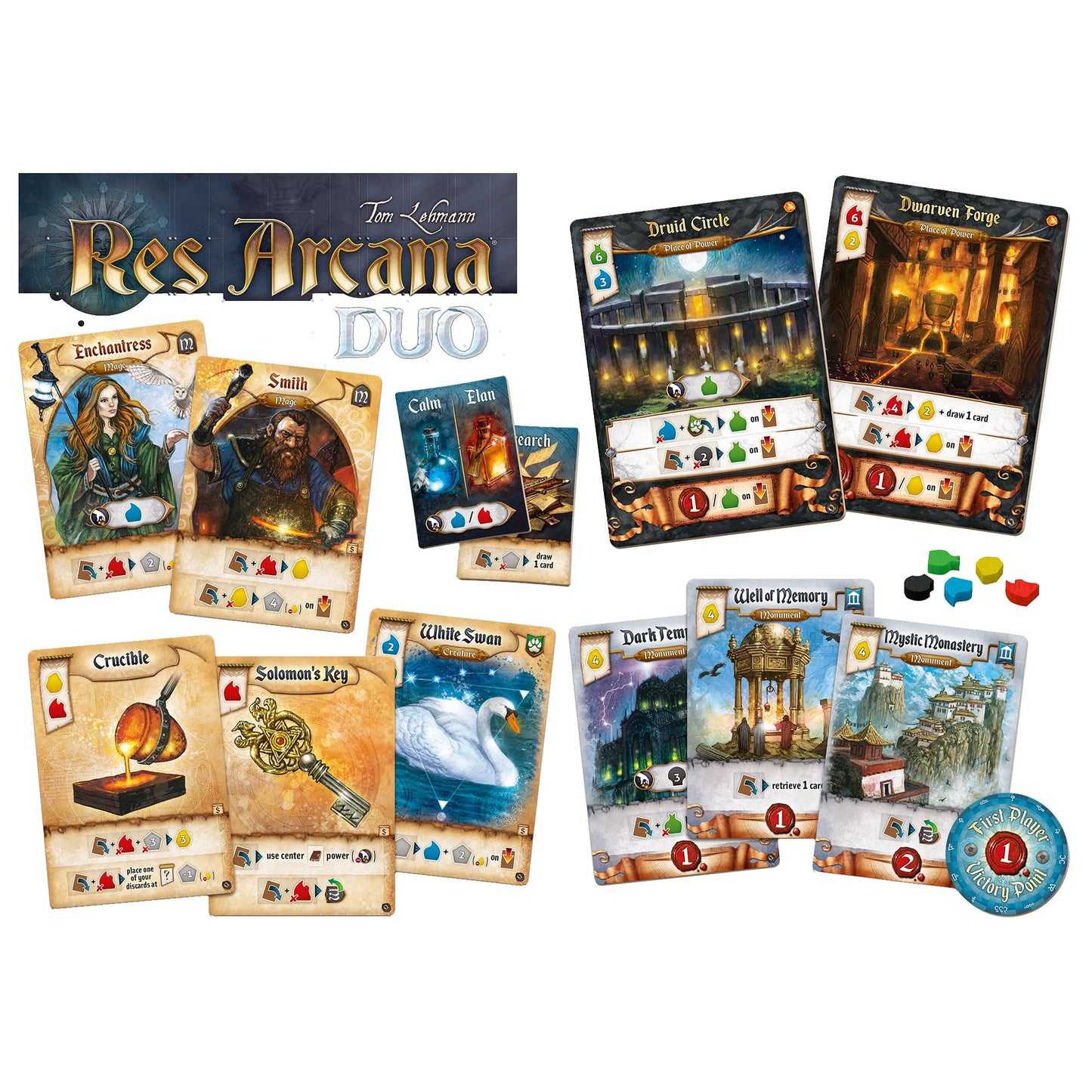 Res Arcana Duo Board Game - Strategic Two-Player Duel! Expandable Game System, Fantasy Adventure Game for Kids & Adults, Ages 14+, 2 Players, 20 Min