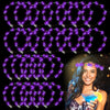 YOFOBU 36PCS LED Flower Crown,Purple Light Up Flower Headband for Women,Glow in The Dark Flower Wreath Crowns for Weddings,Brides,July 4th,Birthday