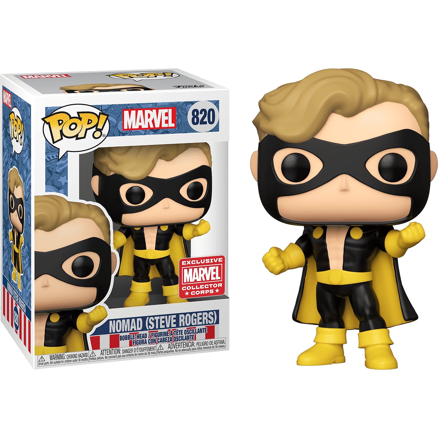 Nomad [S t e v e Roge r s] (Collector Corps Exc): Fun ko P o p ! Vinyl Figurine Bundle with 1 Compatible 'ToysDiva' Graphic Protector (820-55936 - B)