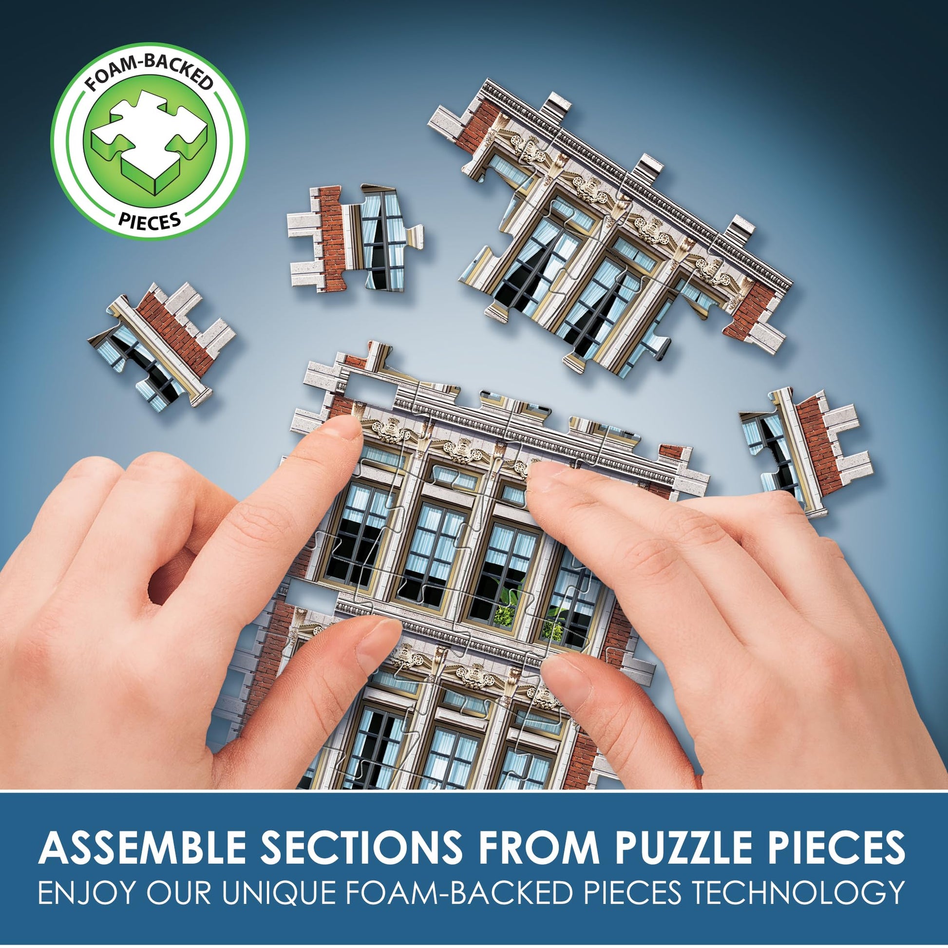 Wrebbit3D 1950's Diner 3D Puzzle | Urbania Collection | 425 Jigsaw Puzzle Pieces | Charming and Unique Streetscape of a Small Town