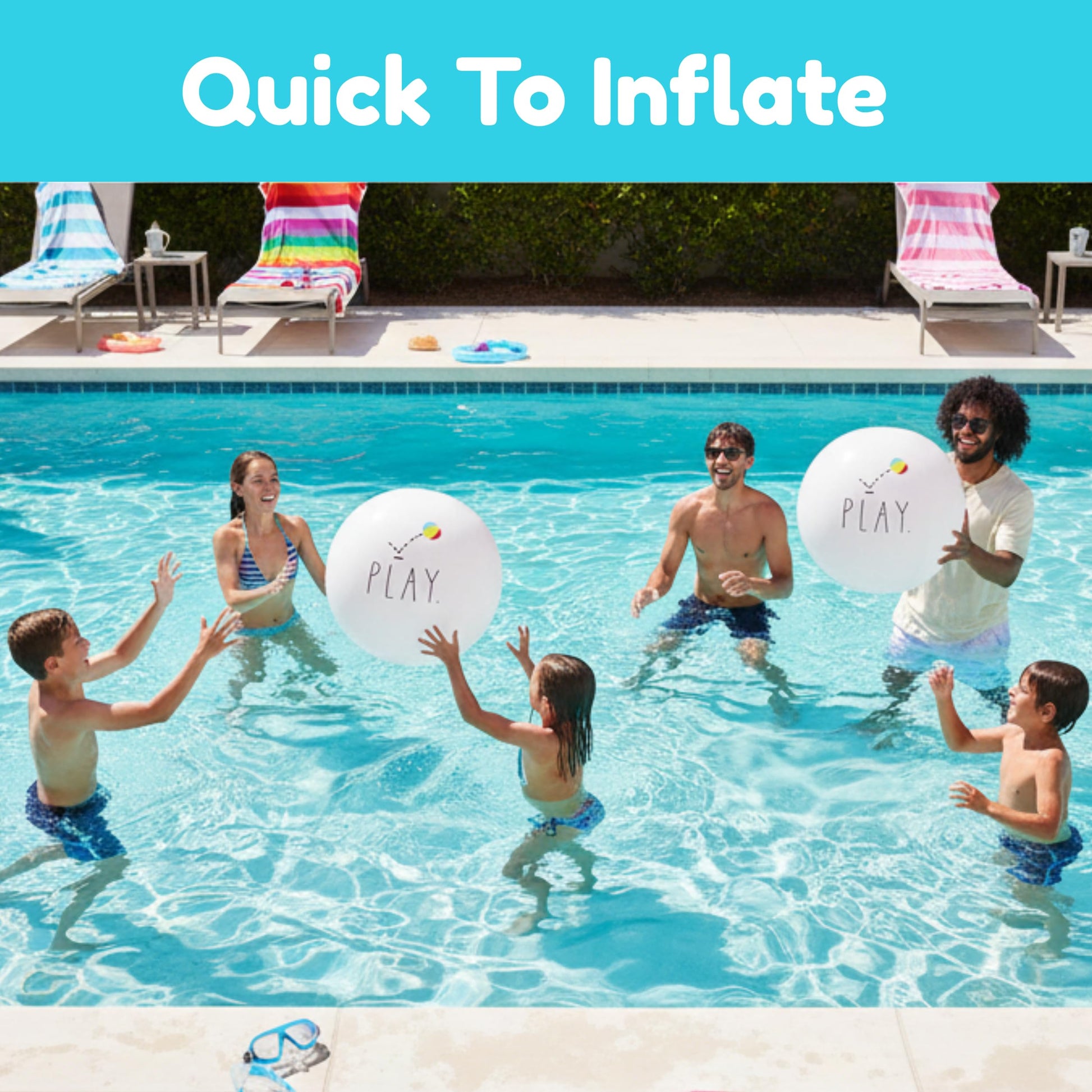 Coconut Float Rae x Dunn Large 27" Inflatable Beach Ball 2 Pack, Ages 5+