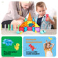 PicassoTiles Magnetic Tiles Dinosaur Egg Set 4 Dinos with 2 Hatchable Eggs Character Action Figures Accessory for Magnet Tile Building Construction