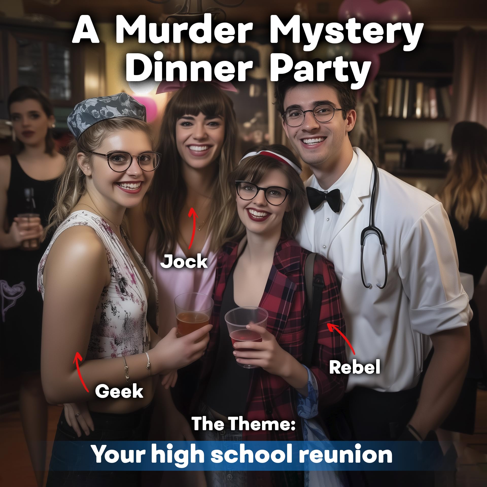 Darkridge Reunion: A High School Reunion-Themed Murder Mystery Game | for Adults & Teens, 6-12 Players | Murder Mystery Dinner Party Game | Adult
