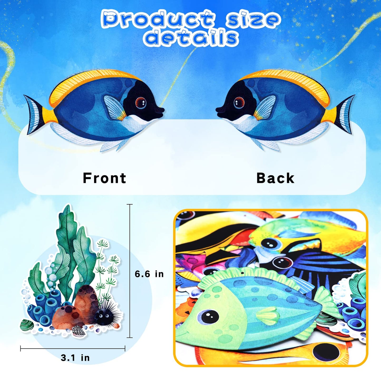Tropical Fish Hanging Swirls Banner Decor 30 Pack Foil Ceiling Hanging Swirls Streams Banner Decorations Garland for Under the Sea Ocean Celebrating