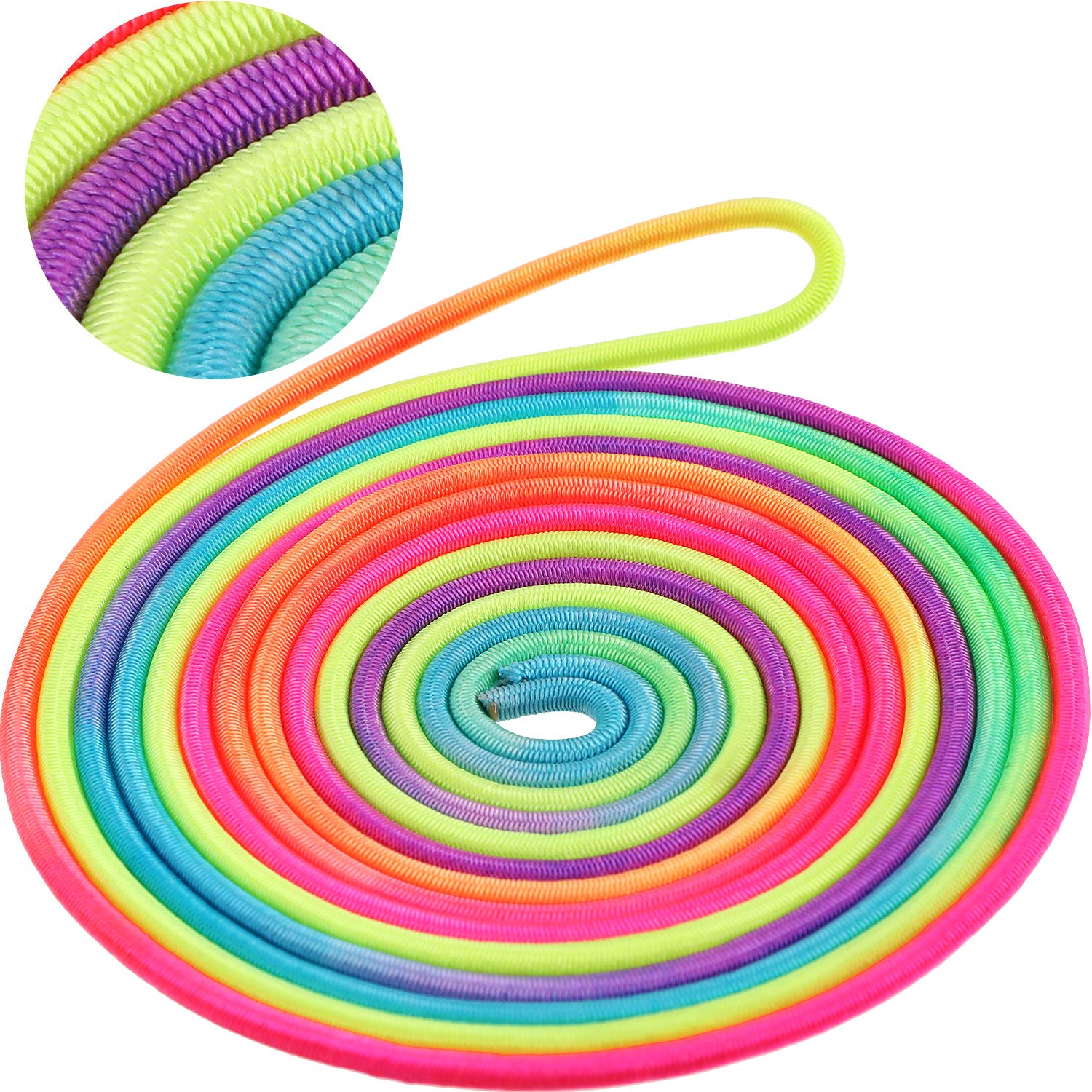 Gejoy 5 Pieces Chinese Jump Ropes for Kids Elastic Stretch Game