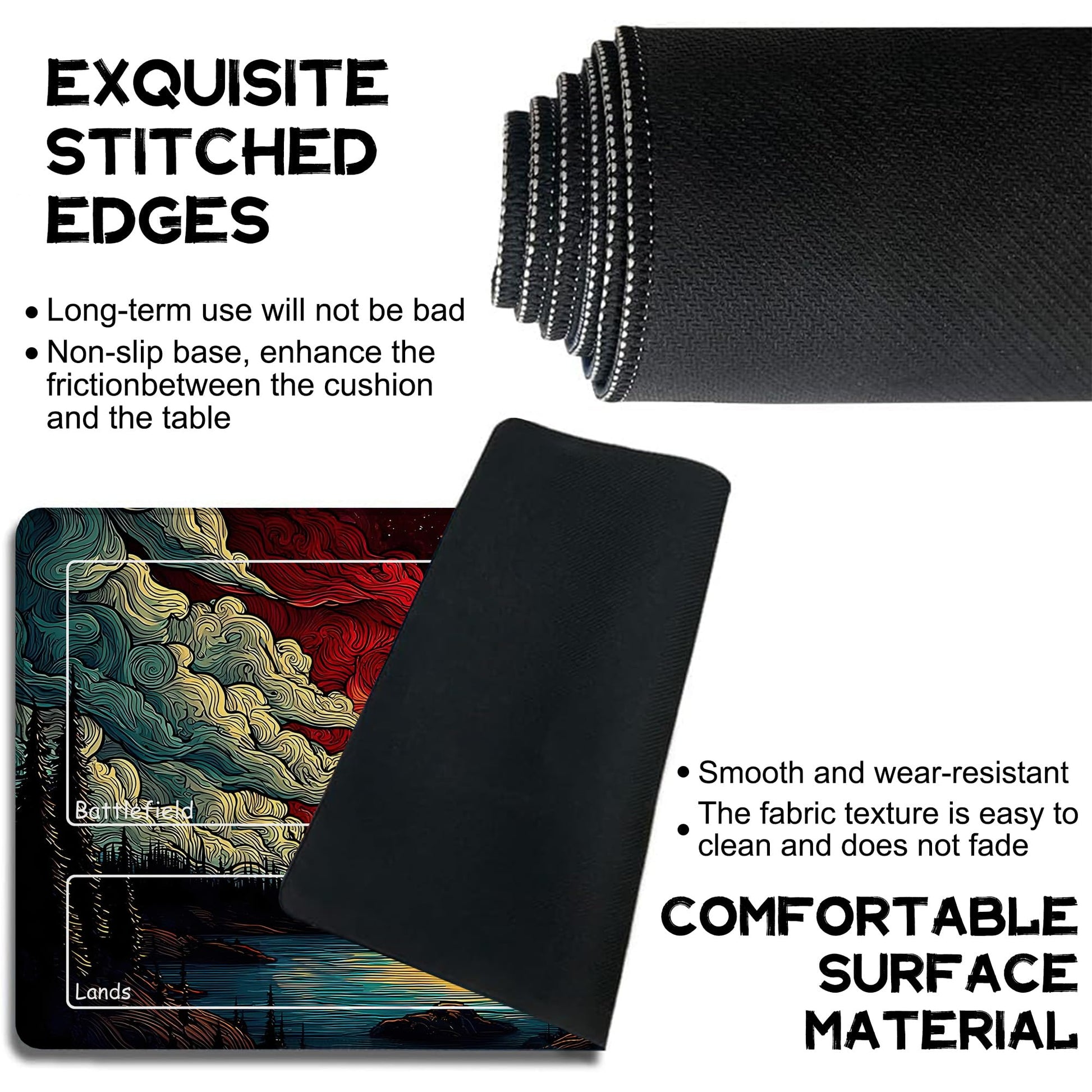 FOJEXBKAS Playmat for MTG Sunset Forest Lake Landscape Magic Play Mat 24x14 Inch Card Game Mat for Magic The Gathering TCG PTCG Playmat with Free