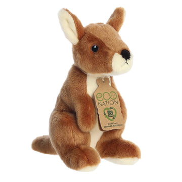 Aurora® Responsibly Made Eco Nation™ Eco Softies™ Kangaroo Stuffed Animal - Ideal for Playtime Adventures - Perfect for Birthdays or Just Because
