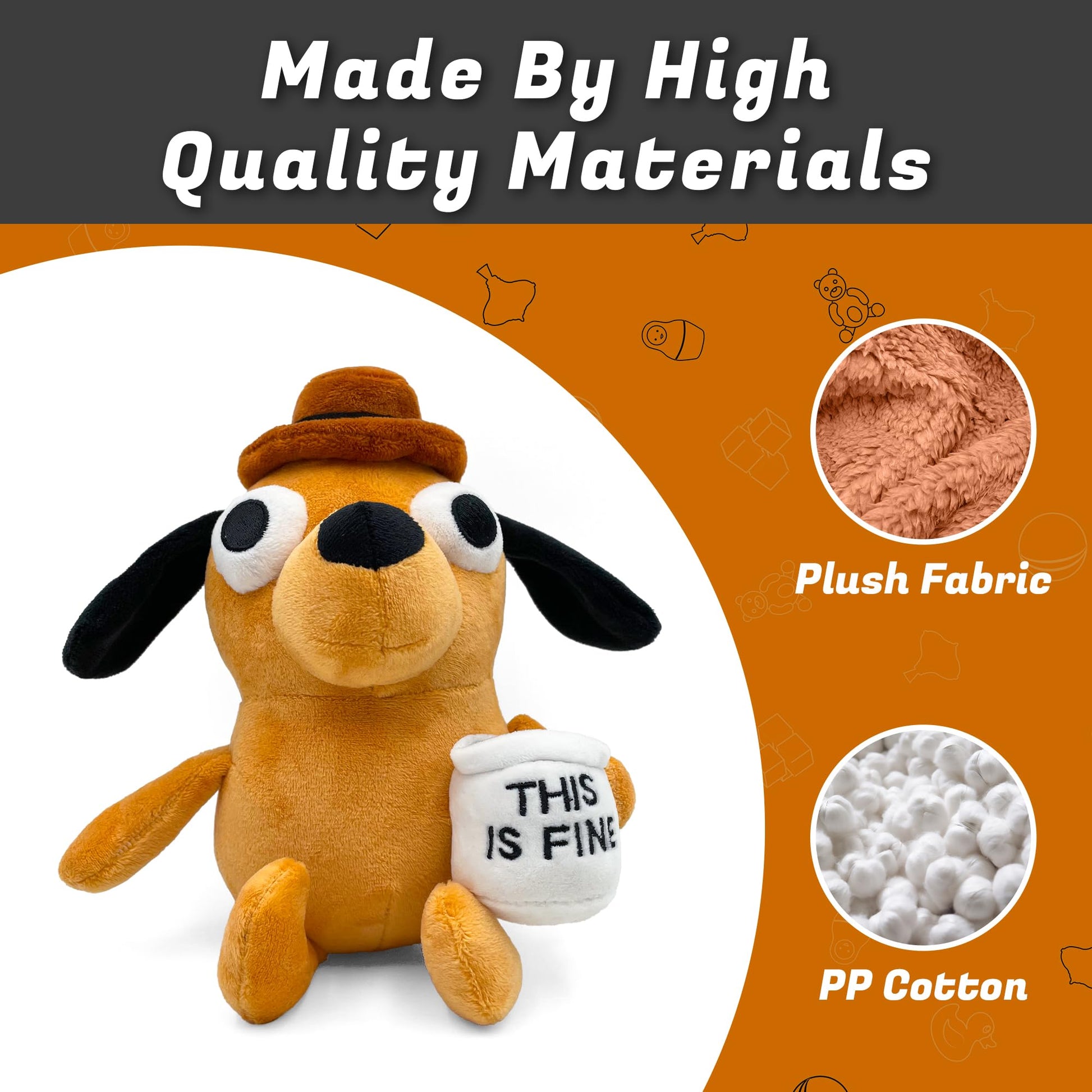 Adenzai This is Fine Dog Plushie | Funny Coffee Dog Meme Plush | Hilarious Office Decor & Stuffed Animal Toy | Perfect for Xmas, Birthday, or Office