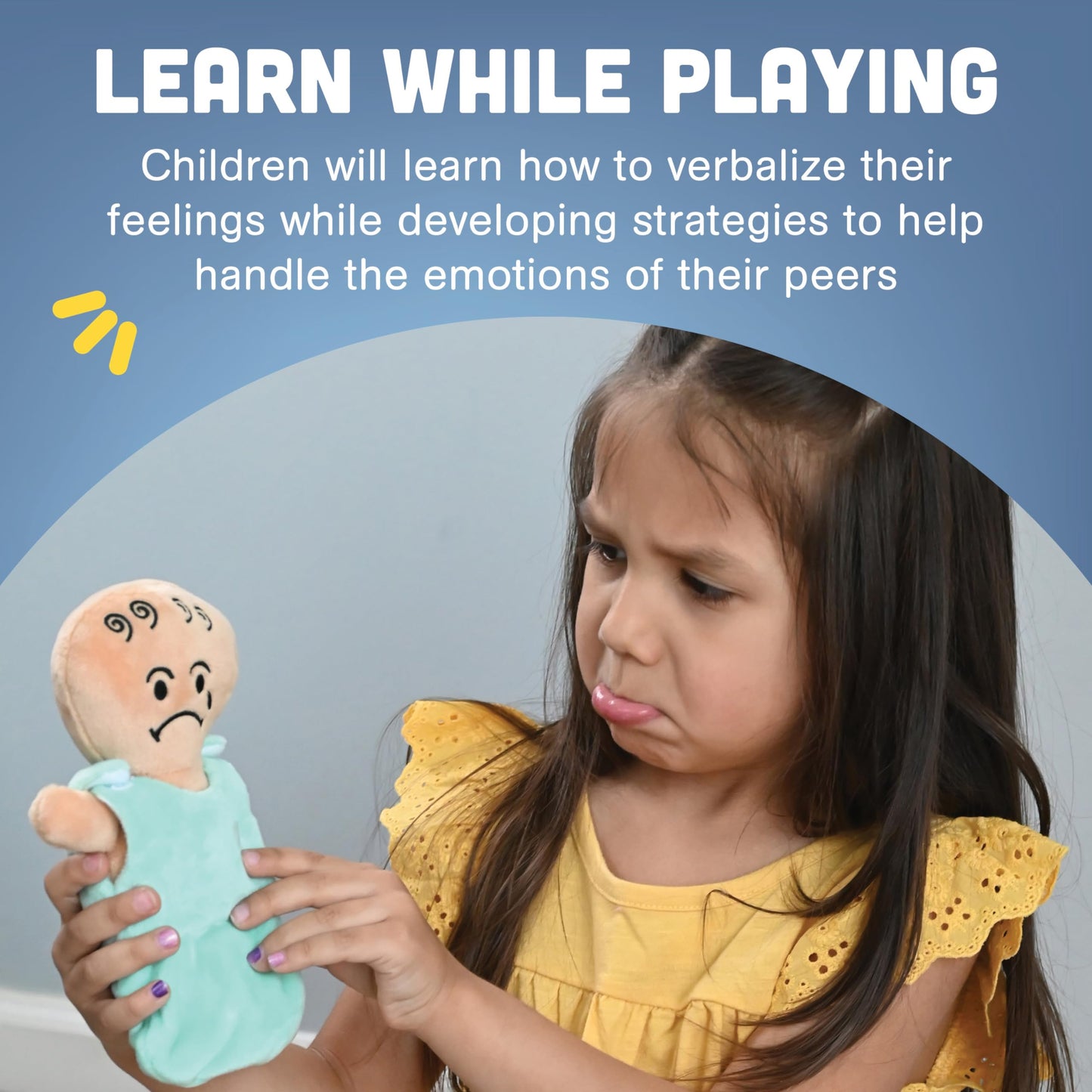 Constructive Playthings 6-Piece Expression Plush Baby Dolls Set for Social Emotional Learning, Plush Multicultural Sensory Cloth Babies Toy Set