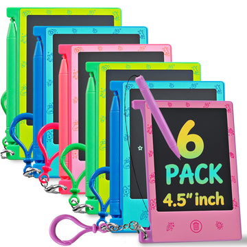 Mini LCD Writing Tablet for Kids - (Pack of 6) 4.5 Inch Colorful Doodle Board Drawing Pads - Educational Sketch Drawing Tablet Toys for Girls & Boys