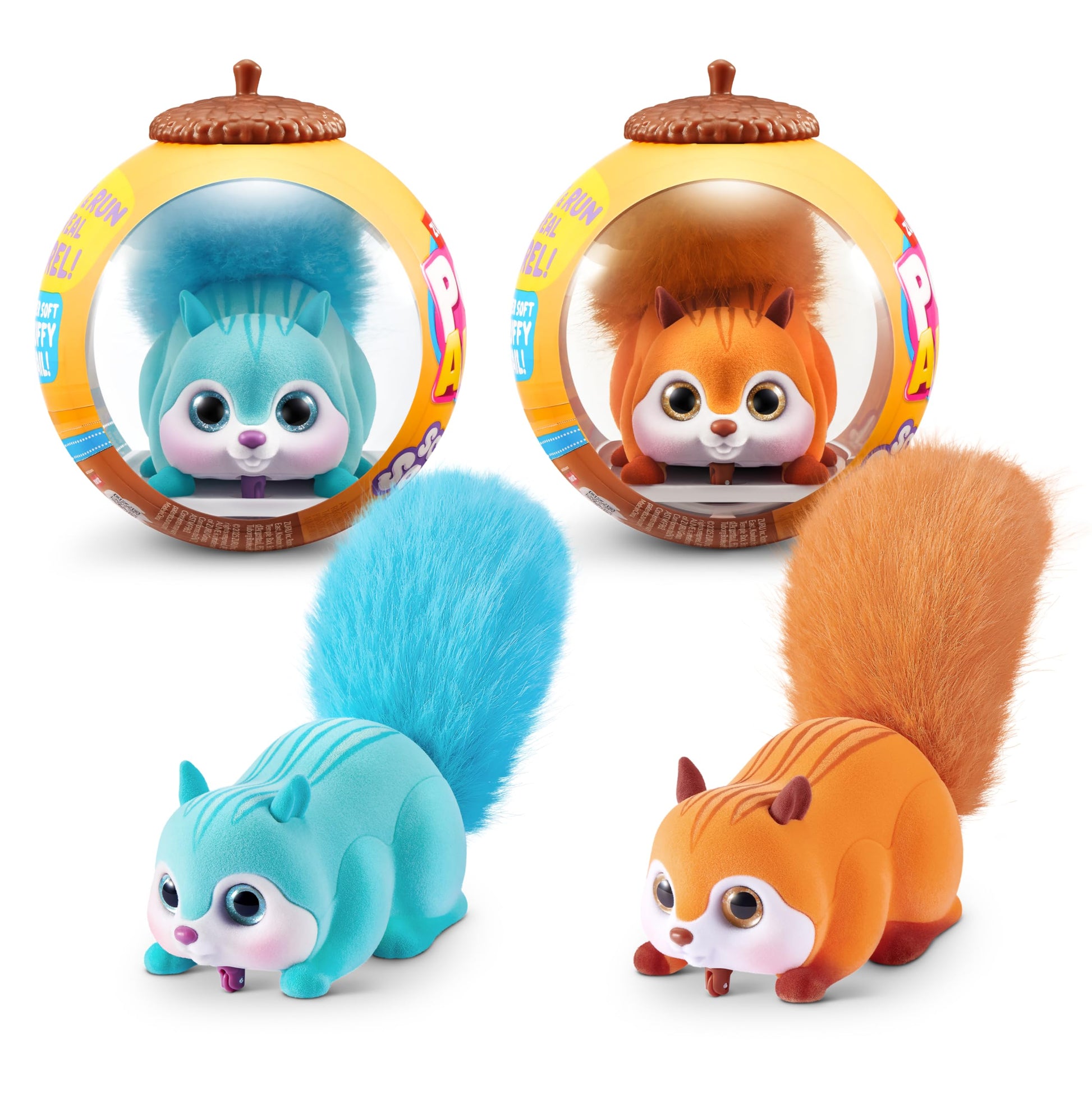 Pets Alive Scurry'n Squirrel (Blue+Orange) 2 Pack by ZURU - Interactive Robotic Pet Toy, Moving Squirrel with Realistic Movements and Sounds, Ages 2+