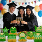 Green and Gold 8 Pieces Graduation Table Decorations, Class of 2026 Congrats Grad Honeycomb Centerpieces, GRAD Table Toppers Decor for Graduation