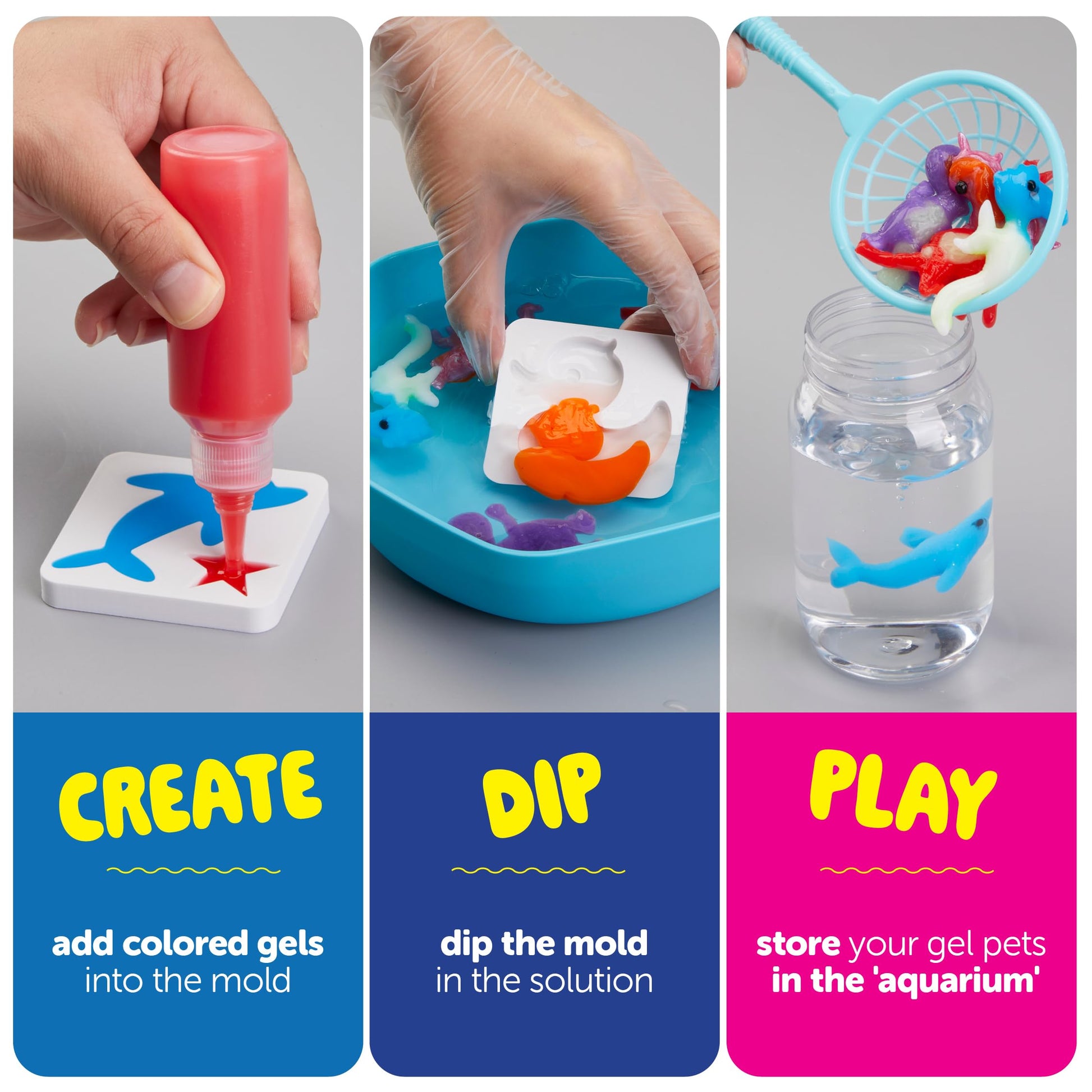 Dan&Darci Aqua Fairy Water Gel Kit for Kids - Gifts for Girls - Magic Elf Toy Kits - Waters Pets - DIY Squishy Maker Set - Craft for Kids - Make Your