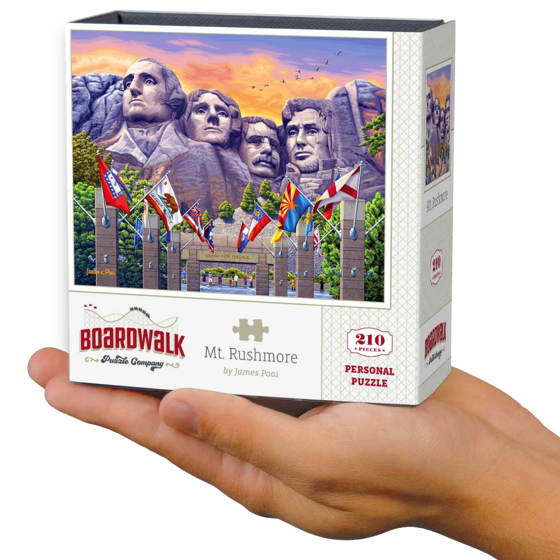 Boardwalk Mt. Rushmore 210 Piece Personal Puzzle, Jigsaw Puzzles with Premium Box, South Dakota Gifts for Adults, 6"x8"