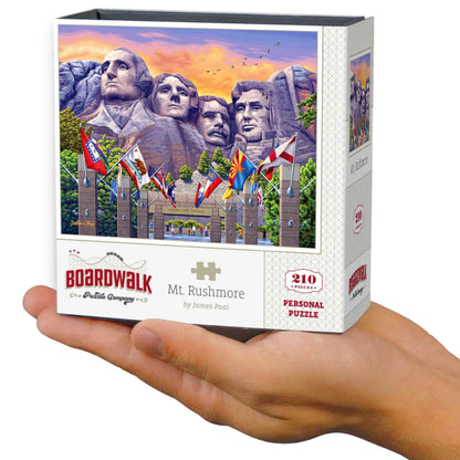 Boardwalk Mt. Rushmore 210 Piece Personal Puzzle, Jigsaw Puzzles with Premium Box, South Dakota Gifts for Adults, 6"x8"