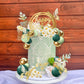 41 PCS Green Balls Cake Topper Butterfly Cake Decorations Happy Birthday Cake Topper for Wedding Flower Themed Birthday Supplies (Green)