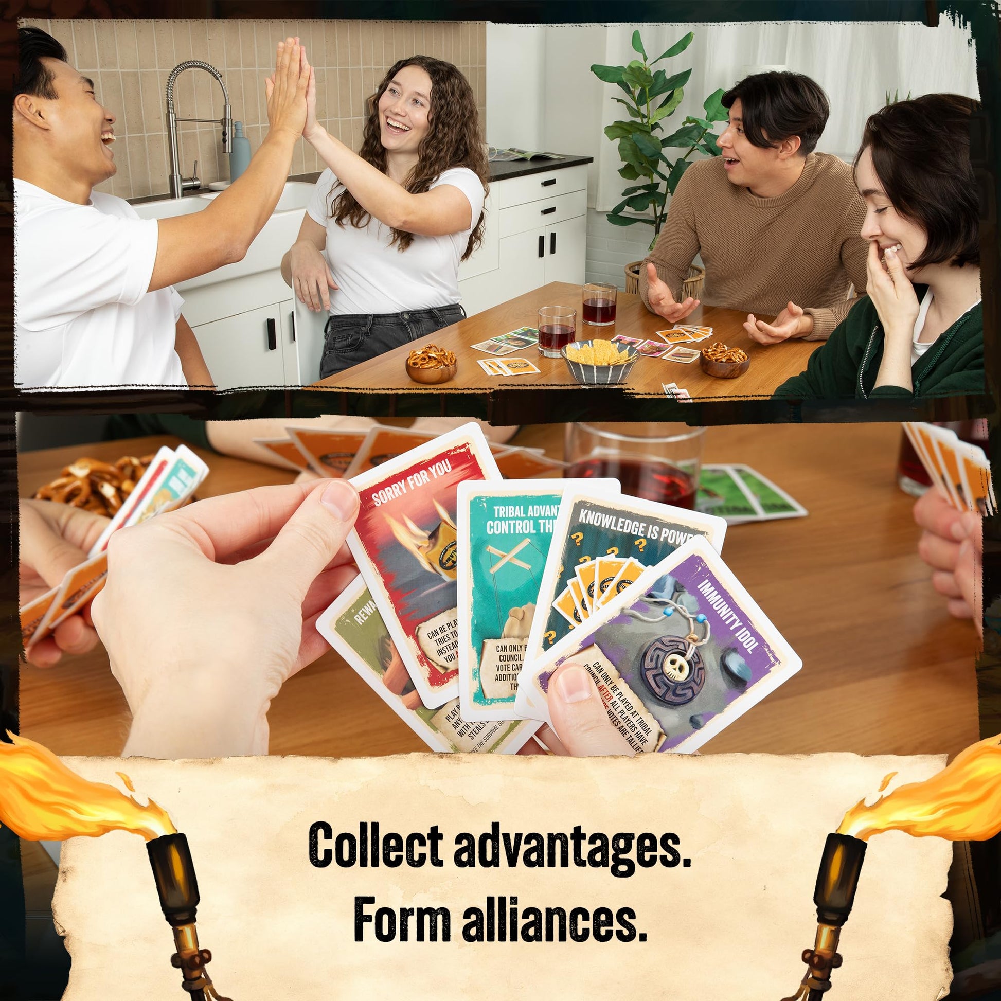 Exploding Kittens Survivor: The Tribe Has Spoken 3-6 Players - Ages 8+ - 30 Minutes to Play - Official Card Game for Survivor Fans - Family Game