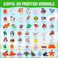 Lufstd 50 Pcs Mini 3D Printed Animals Bulk, Individually Wrapped