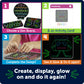 Learning Resources STEM Explorers Geo-Glow Art Kit - Glow in The Dark Toys, Kids Art Display, Homeschool, Fine Motor Skills, Critical Thinking