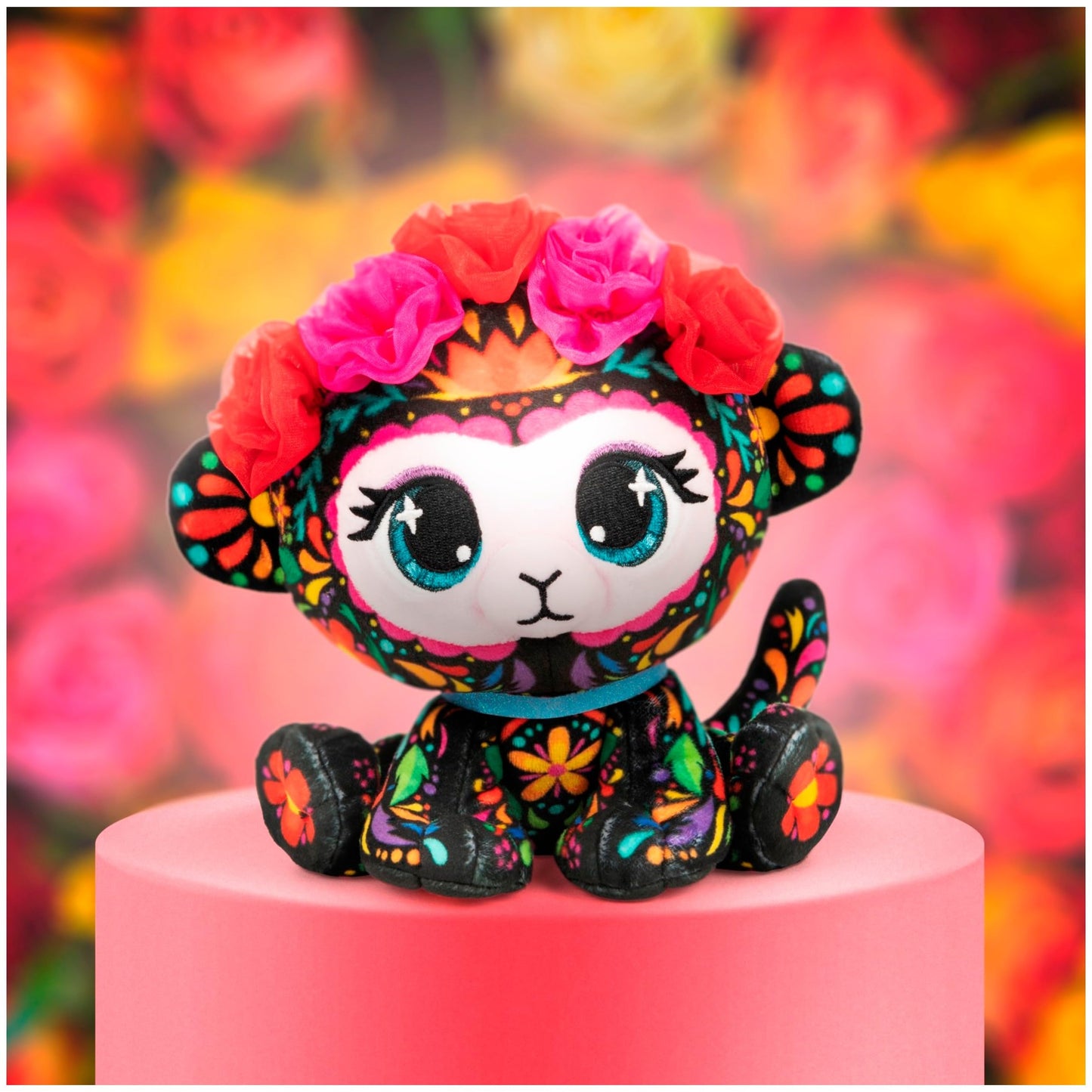 GUND P.Lushes Designer Fashion Pets Sofia Lopez Monkey Premium Stuffed Animal, Black/Multicolor, 6”