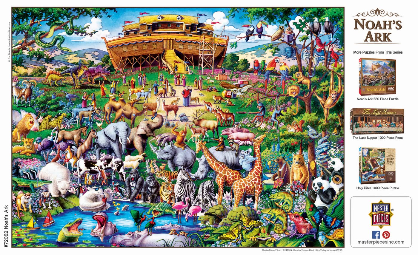 MasterPieces 1000 Piece Jigsaw Puzzle for Adults, Family, Or Youth - Noah's Ark - 19.25"x26.75"