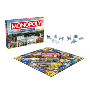 Monopoly Board Game - Rochester, NY Edition: 2-6 Players Family Board Games, Board Games for 8 Years Old and Up, Fun Everyone