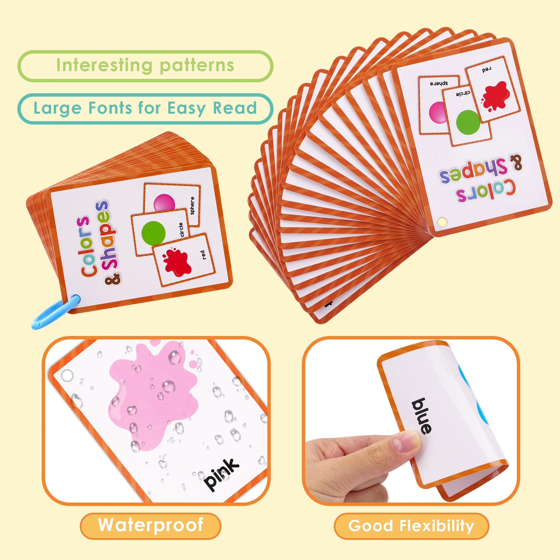TOCCOOL Recognition Cards for Color Blind/Weak - Durable Visual Aid Educational Flashcards, Special Education/Learning Disabilities Tools for Home