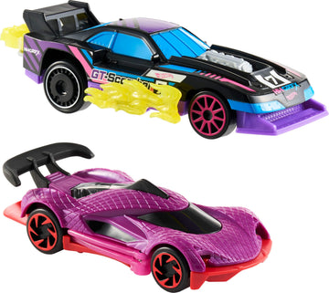 Hot Wheels Let’s Race Activate! Toy Car 2-Pack, GT-Scorcher & Street Shrieker, Roll to Transform or Reveal Surprise Feature Like in the Netflix Series