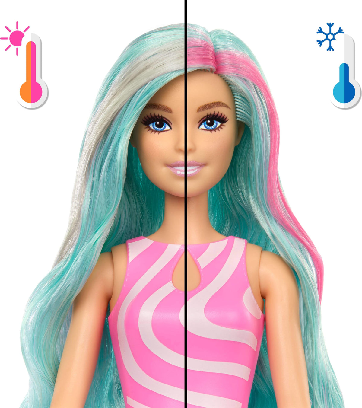 Barbie Pop Reveal Doll & Accessories, Purple Hair, Sea Slushy Series