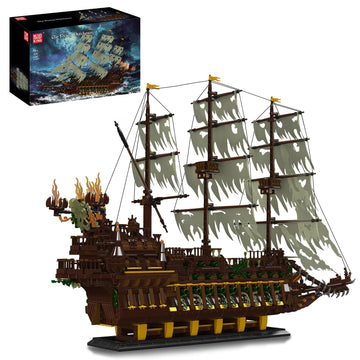 Mould King 13197 Pirate Ship Building Toy, MOC Flying Dutchman Model Ship Boat, Toy Building Sets for Adults, Halloween Decor Christmas Birthday Gifts