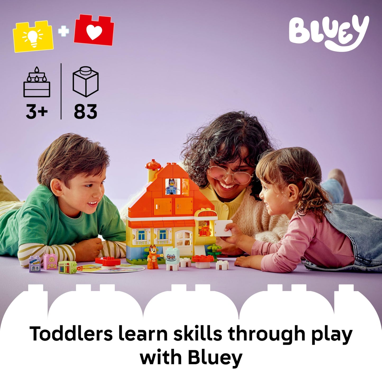LEGO DUPLO Bluey: Bluey’s Family House with Memory Game - Toddler Toy for Kids Ages 3+ - Memory Game Playset Includes Bluey Figure - Preschool Toy