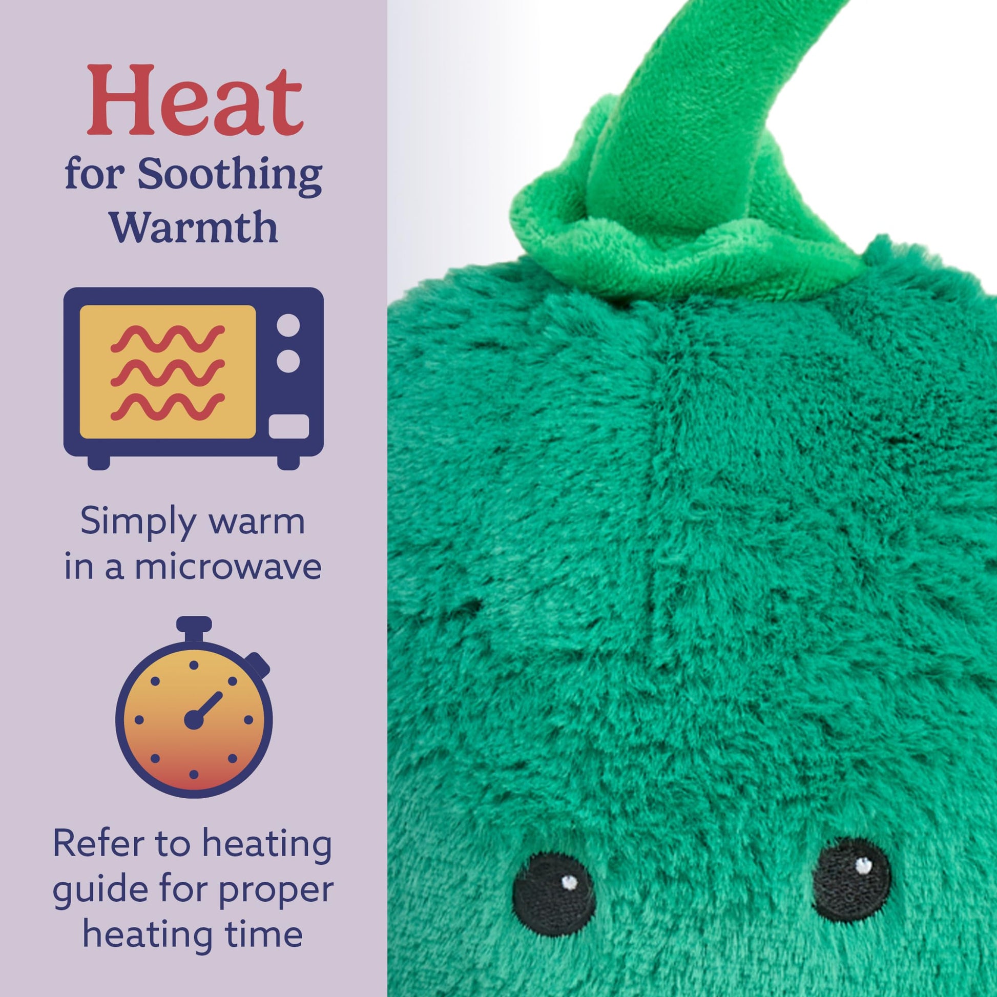 warmies Microwavable & Weighted Stuffed Animals, Green Chili - Heated Stuffed Animal Plushie for Warmth & Comfort - Cute Soft Plush Toys for Adults