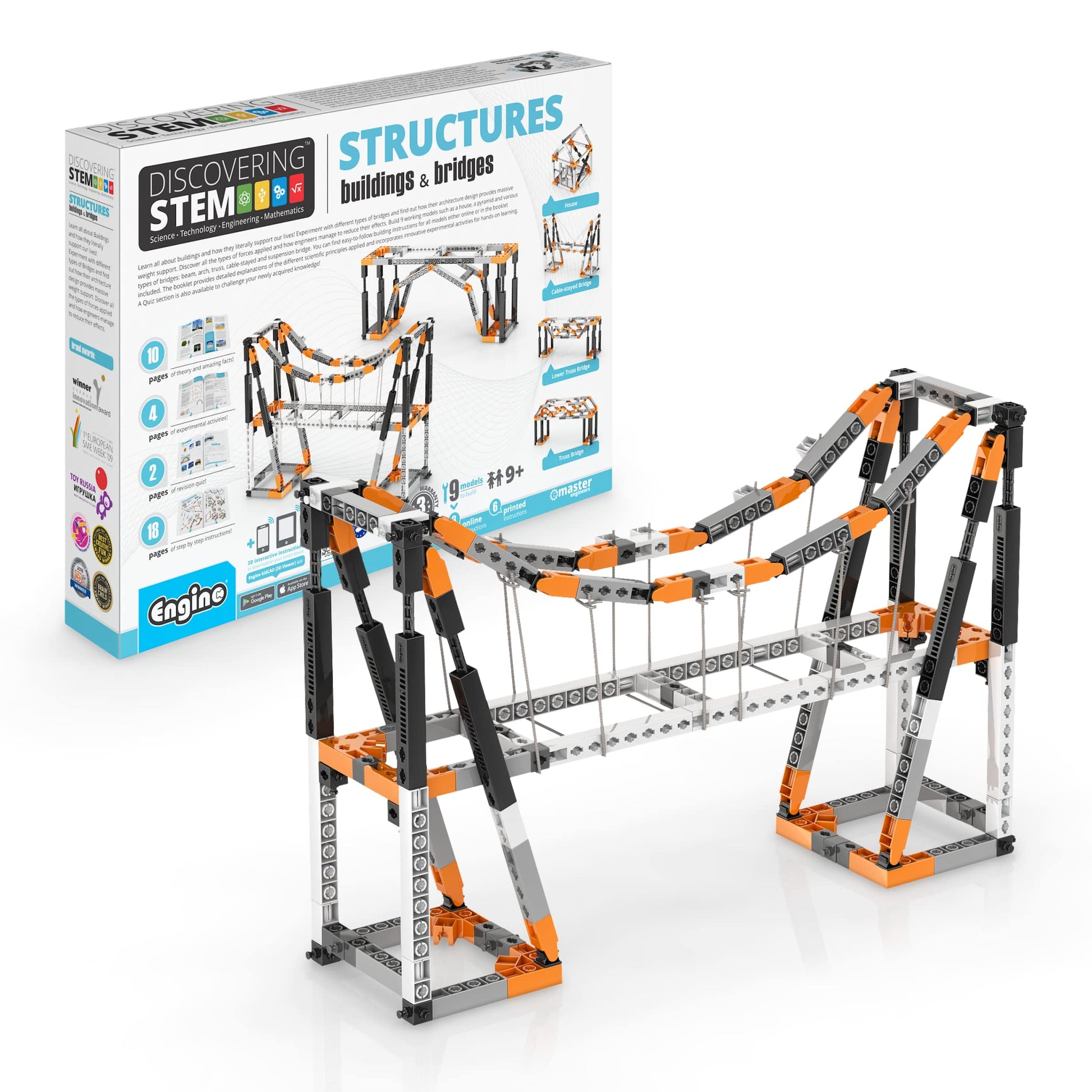 Engino- STEM Toys, Structures, Buildings & Bridges, Building Toys for Kids 9+, STEM Projects, Creative Engineering Kit, Gifts for Boys & Girls (9