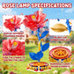 Rose Table Lamp Building Set with Light. Princess Flower-Shaped Building Kits. Creative Home Decoration & Artificial Flower Night Light, Valentines